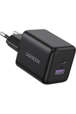 30w Gan Hızlı Şarj Cihazı 2 Portlu, 1xusb-a, 1xusb-c, Siyah, 65014 ' Siyah