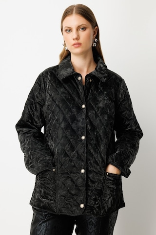 Ekol Kadın Büyük Beden Torba Cepli Kapitone Mont 6803 Siyah Siyah