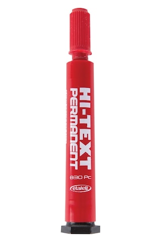Hi-Text 830Pc Permanent Marker Kesik Uçlu Kırmızı 12 Adet