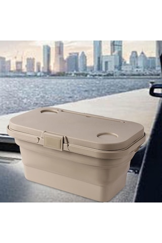 Homyl Katlanabilir Piknik Sepeti Taşınabilir Araba Yıkama Haki