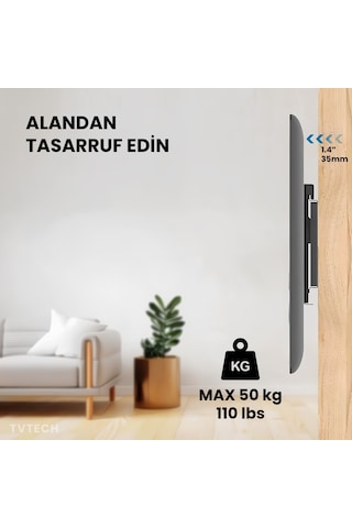 Tvtech I Tv Duvar Askı Aparatı I Deprem Ve Çocuk Kilitli Sistem