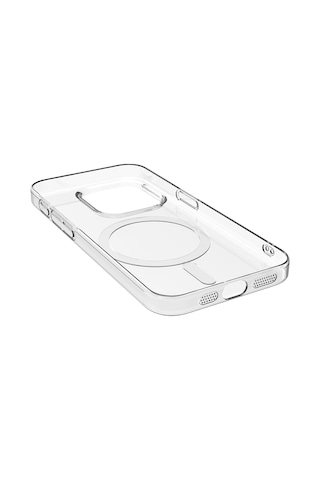 Nourthkiingdom Apple Uyumlu iPhone 15 Pro Max Nrtk Magsafe Şarj Özellikli Şeffaf Tek Kamera Çerçeveli Porto Kılıf-r Renksiz