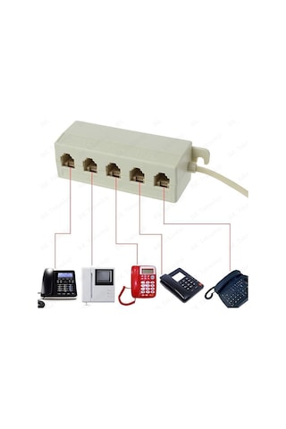 1 Giriş 5 Çıkış Kablolu RJ11 6P4C Telefon Çoklayıcı