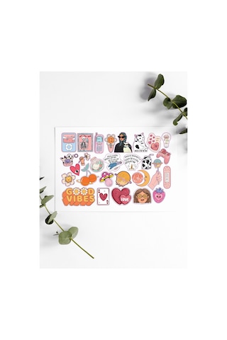 Groovy Tasarım Stickers Çıkartma Pytks0tk119 Çok Renkli