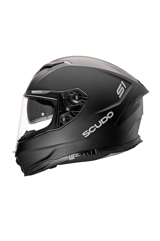 Scudo S1 Ece 22.06 Sertifikalı Full Face Kapalı Güneş Vizörlü Motosiklet Kaskı Siyah Mat