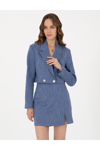 Pierre Cardin Kadın İndigo Ceket 50300138-vr028