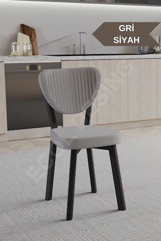 Faymend 1 Adet Elma Model Mutfak Sandalyesi Salon Sandalyesi Yemek Sandalyesi Cafe Restaurant Sandalyesi Gri2