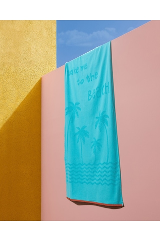 Madame Coco Fourne %100 Pamuk Plaj Havlusu - Turkuaz - 70x150 Cm 8684427222829 Yeşil