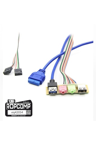 Ropcomp Pc Ön Panel Usb2/3 + 3.5mm Port Kulaklık + Mikrofon Kablo