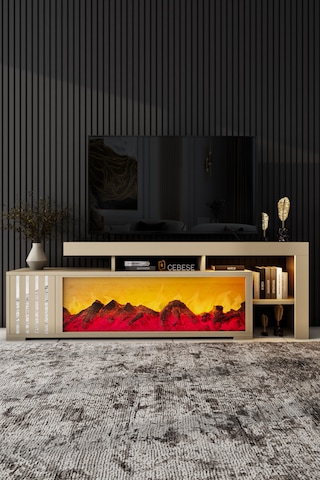 Dekoratif Yapay Şömine Ve Tv Ünitesi 160 Cm X 52 Cm ,kumandalı