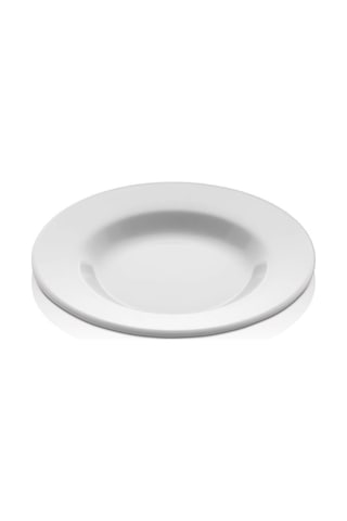 Ermiya 12 Ad Sağlam Beyaz Melamin Çukur Yemek Tabağı 21 Cm