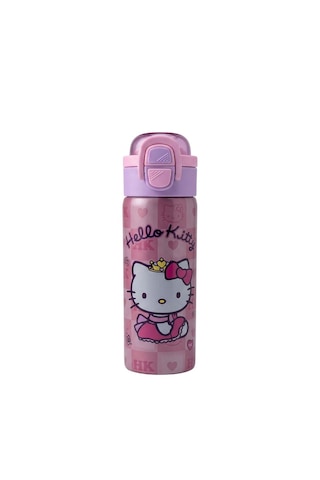 Hello Kitty Çift Fonksiyon Kapaklı Çelik Matara 600ml 3834 Pembe