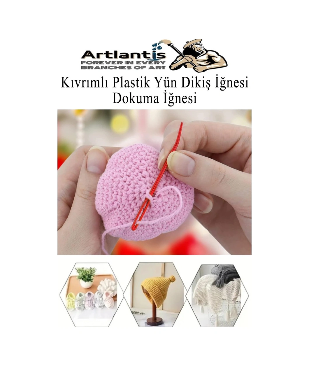 Kıvrımlı Plastik Yün İğnesi 12 Cm 30 Adet 1 Paket Plastik Dikiş Dokuma İğnesi Kavisli İplik İğne Goblen