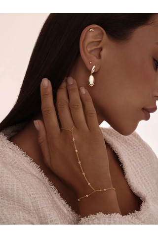 Miestilo 925 Ayar Gümüş Zirkon Taşlı Kulak Kıkırdağı Piercing 126965383 Altın