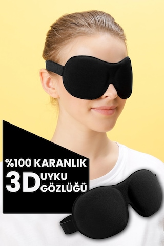 Viscofoam Uyku Gözlüğü Uyku Bandı 3d Uyku Gözlüğü Siyah