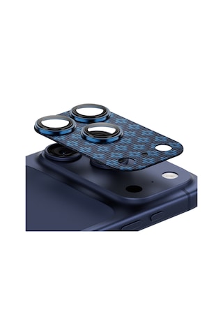 Apple Uyumlu   iPhone 17 Pro Max Benks Armorwarrior Armorgrid Serisi Kevlar Kamera Lens Koruyucu Mavi