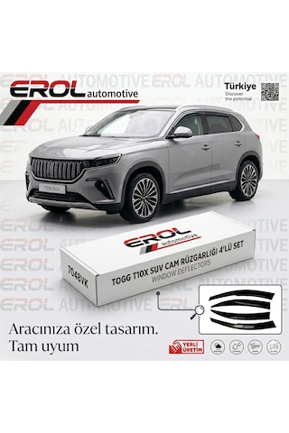 Togg T10x 4'lü Suv Cam Rüzgarlığı Siyah