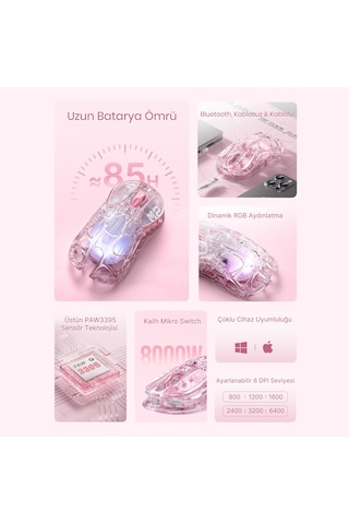 Gravastar Mercury V60 Kablolu Manyetik Gaming İngilizce Q Klavye Ve M2 Kablosuz Optik Mouse Seti, Cr