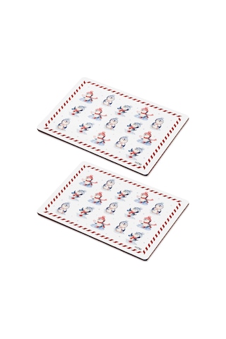 The Mia Penguin Amerikan Servis 30 x 40 Cm 2li Set Çok Renkli