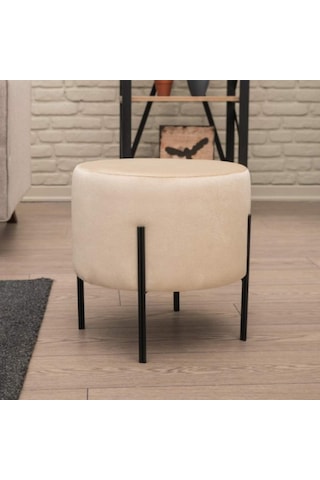 Dior Dekoratif Puf - Krem 40x40x40 Cm Krem