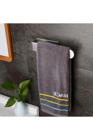 Hfambition Banyo İçin Tek Çubuklu, Delme Yok, Uzay Alüminyum, Halka Satış Havlu Rakımı - X-3 Kısa Gümüş Gümüş