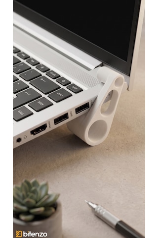 Taşınabilir Mini Laptop Standı V2 - 2'li Set Ergonomik Yükseltici Aparat - Beyaz