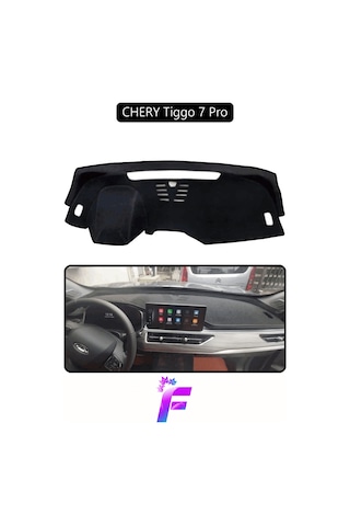 Chery Tiggo 7 Pro Araca Özel Torpido Örtüsü Ön Göğüs Kılıfı Tam Koruma Oto Aksesuar D42 Siyah