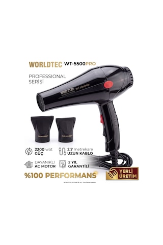 Worldtec 2200 W Turbo Profesyonel Kuaför Fön & Saç Kurutma Makinesi