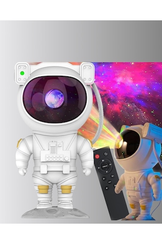 Astronot Yıldız Projeksiyon Lambası 8 Efektli Uzaktan Kumandalı Gece Işığı 1200mah Battery