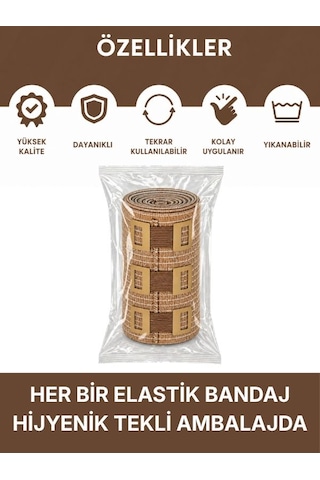 Elastik Bandaj 15cm, 4 Klipsli 4,5 Metreye Kadar Uzar, Spor Ve Günlük Kullanım