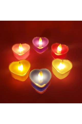 Kalpli Tealight Pilli Mum Çok Renkli