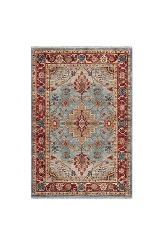 Salon Halısı Mavi Kırmızı Osmanlı Desenli Kaymaz Taban Th-3032 Kırmızı - Mavi