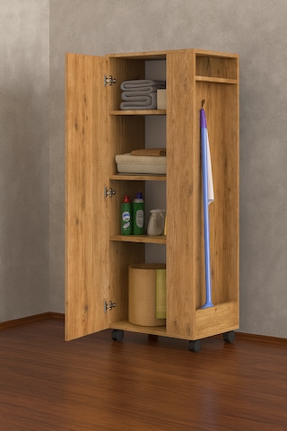Tarçın Paspas,süpürge-temizlik Malzeme Dolabı- Çok Amaçlı Dolap Paspas- Banyo Dolabı - 80 Cm Atlantik Çam