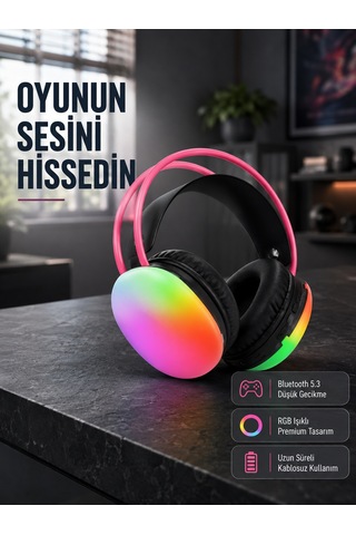 Ergonomik Rgb Bluetooth Kulaklık 3d Ses Yeni Nesil - Lisinya