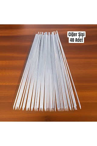 40 Adet Ciğer Şişi,galvaniz Mangal Barbekü Ciğer Şişi 55 Cm