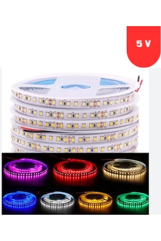 5 Volt 2835 Smd 6500 K Beyaz İç Mekan 60 Ledli 5 Metre Şerit Led
