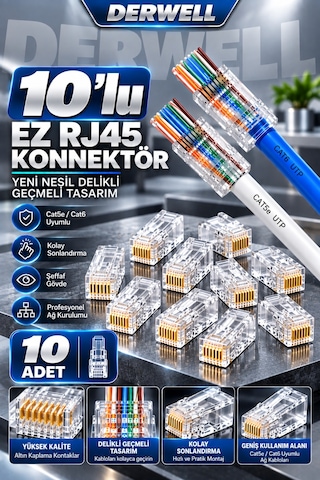 Yeni 2026 3in1 Profesyonel Ağ Kurulum Seti Yeni Nesil Cat5 Cat6 Cat7 Network Ethernet Kablo Pensesi Kesme Soyma Sıkma Kilitleme Fonksiyonlu - Dijital Kablo Test Cihazı Master Remote - 10lu Rj45 Jack