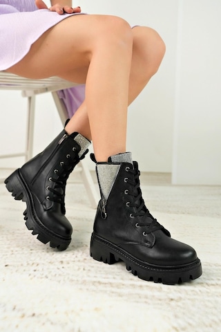 Nesil Shoes İfs 308 Siyah Taşlı Kadın Bot-siyah Siyah
