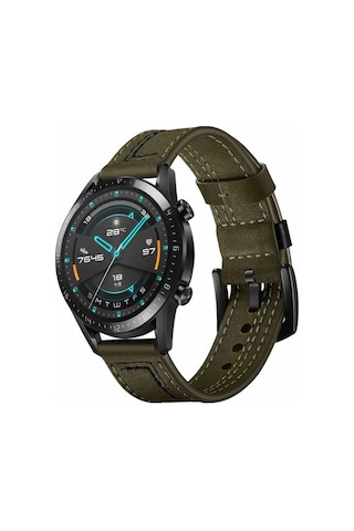 Samsung Uyumlu Galaxy Watch 3 41Mm Kordon Nubuk Deri Kordon