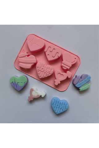 Gildedwill Aşk Kalp Çikolata Silikon Kalıp Şeker Bisküvi Kalıbı Aşk Buz Tepsisi Pişirme Aracı Hediye Aşk Fondan Kek Mum Kalıbı