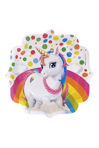 Rainbow Unicorn Kullan At Set16 Kişilik 96 Parça Karton Tabak-karton Bardak-kağıt Peçete-plastik Çatal-bıçak Seti 1