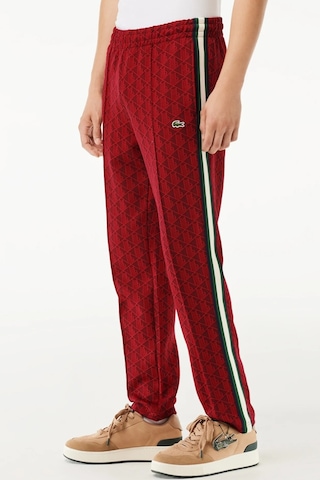 Lacoste Mens Regular Fit Monogram Red Sweatpants Erkek Dokuma Eşofman Altı Kırmızı