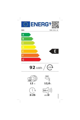 SEG Sbm 3021 W 3 Programlı Bulaşık Makinesi