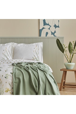 Karaca Home Herbal %100 Pamuk Çift Kişilik Nevresim Pike Set Beyaz