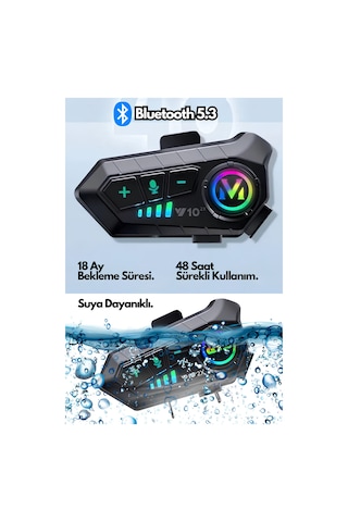 AbbRuch Y10 Bluetooth Intercım Motosiklet Kulaklığı