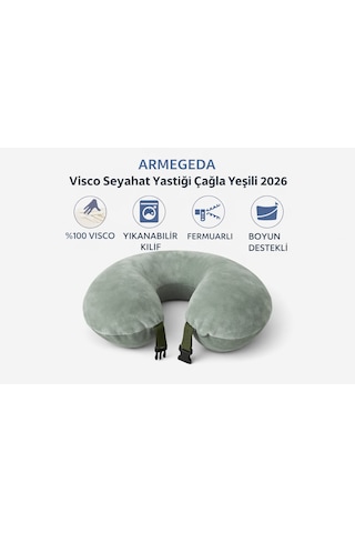 Armegeda Ortopedik Seyahat Boyun Yastığı 2026 Kırmızı Kadifemsi Visco Rahat Uyku İçin Odak Destek 01