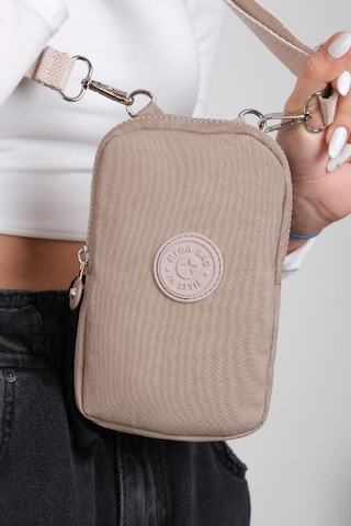 Baginn Klinkır Kumaş Mini Çapraz Askılı Kadın Cep Telefonu Çantası Mini Cüzdan Çanta 20 10 Cm Su İtici Vizon