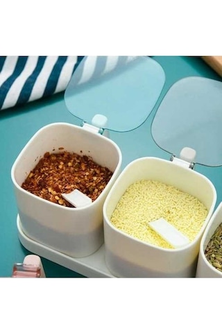 Createtech Temiz Ve Şık Pembe Talos Çeşni Kavanozları Tuz Baharat Kapları Baharat Saklama Kutuları Kaşıklı Set C Pembe