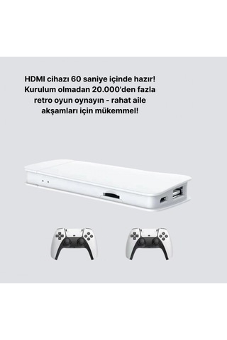 20.000+ Oyunlu Retro Oyun Konsolu 2.4g Kablosuz Kontrolcü, 4k Hd, Hdmı Ve Rca