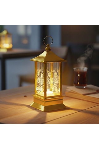 Ramazan Temalı Gold Kare Kubbe Led Lamba Rose Gold
